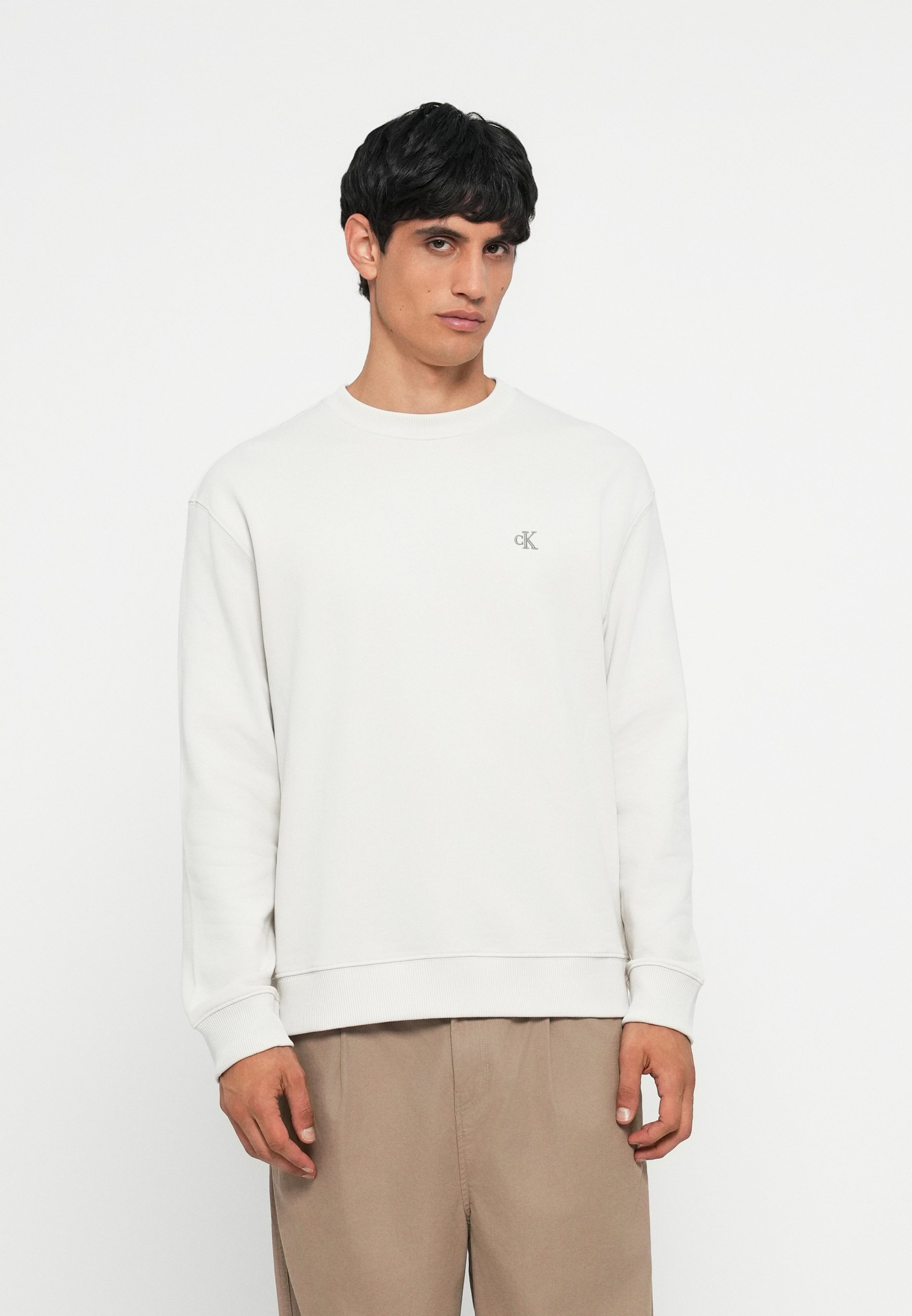 Sweat-shirt Calvin Klein Jeans MONOGRAMME - craie