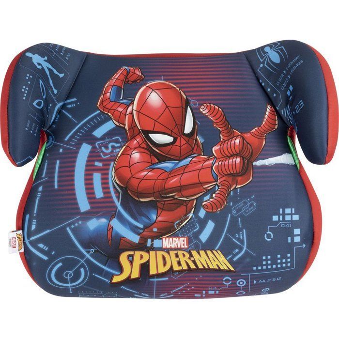 Tataway Marvel Spiderman i-Size ECE R129 booster car seat, for children 125-150 cm, superhero graphics on a blue background
