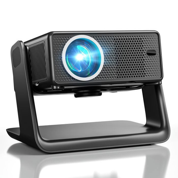 Proyector portátil WiFi 4K Konsoefuly, proyector Netflix 1080P, rotación de 360°, compatible con HDMI/USB/TV Stick/PS5/iOS/Android