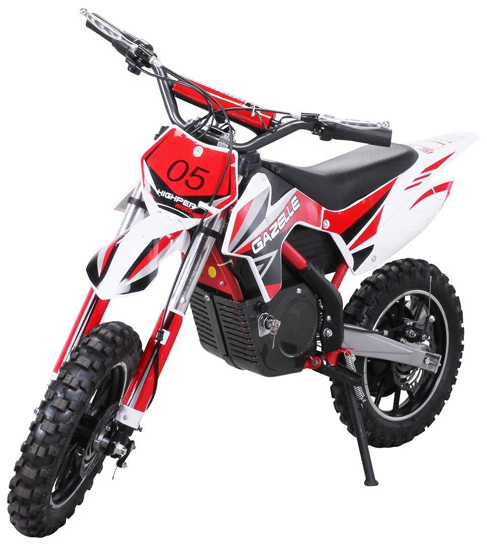 Actionbikes Motors Elektrická dětská motorka Gazelle 500W - dětská minicrossová motorka od 5 let elektrická - 7 - 25 km/h, nosnost 60 kg, (1 kus), dětská mini dirt bike minicross pit bike pocket bike - 3 úrovně plynu