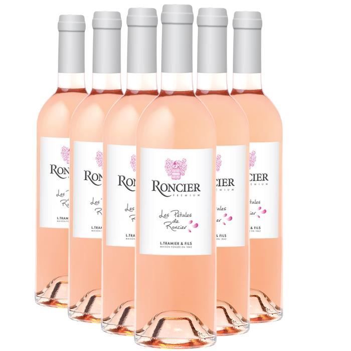 Premium Les Pétales de Roncier Rosé - Pack of 6 x 75cl - Roncier - Rosé Wine from Burgundy - VDF Appellation Vin de France - Origin Burgundy
