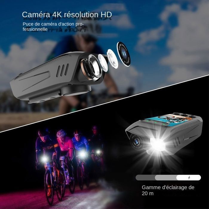 4K HD Sports Camera - Cycling Camera - 32GB - WiFi - Stabilization - Waterproof - Suitable for Outdoor Motorcycle and Bicycle Recording
