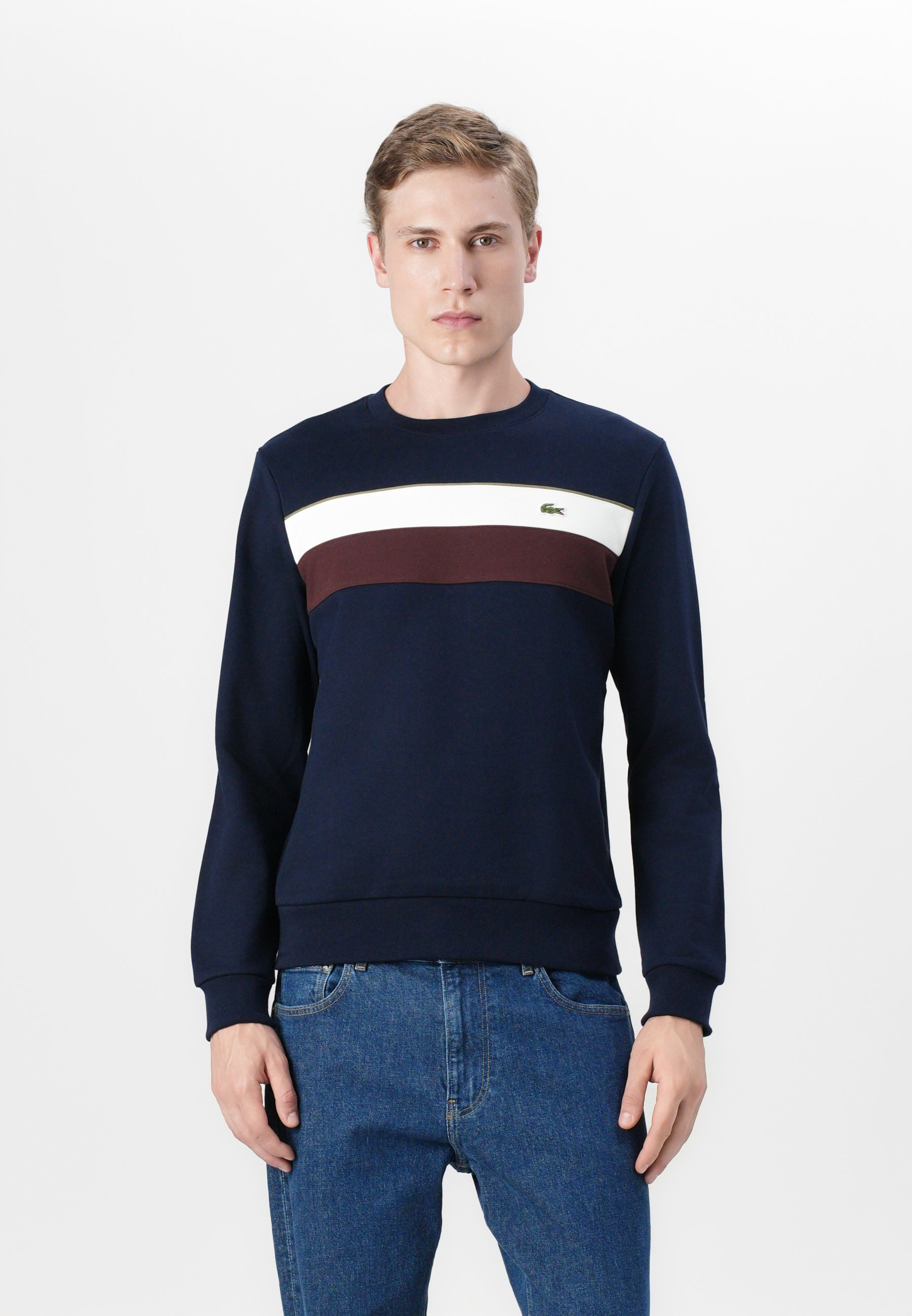 Lacoste Sweatshirt – marineblau/mehlfarben/rot