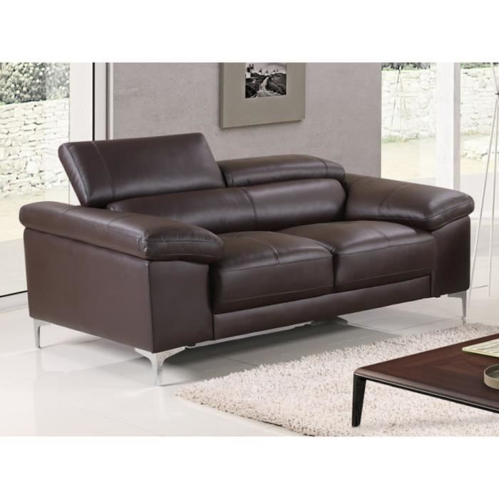 Divano a due posti in pelle - SALDI-UNIQUE - SOLANGE - Contemporaneo - Designer - Marrone