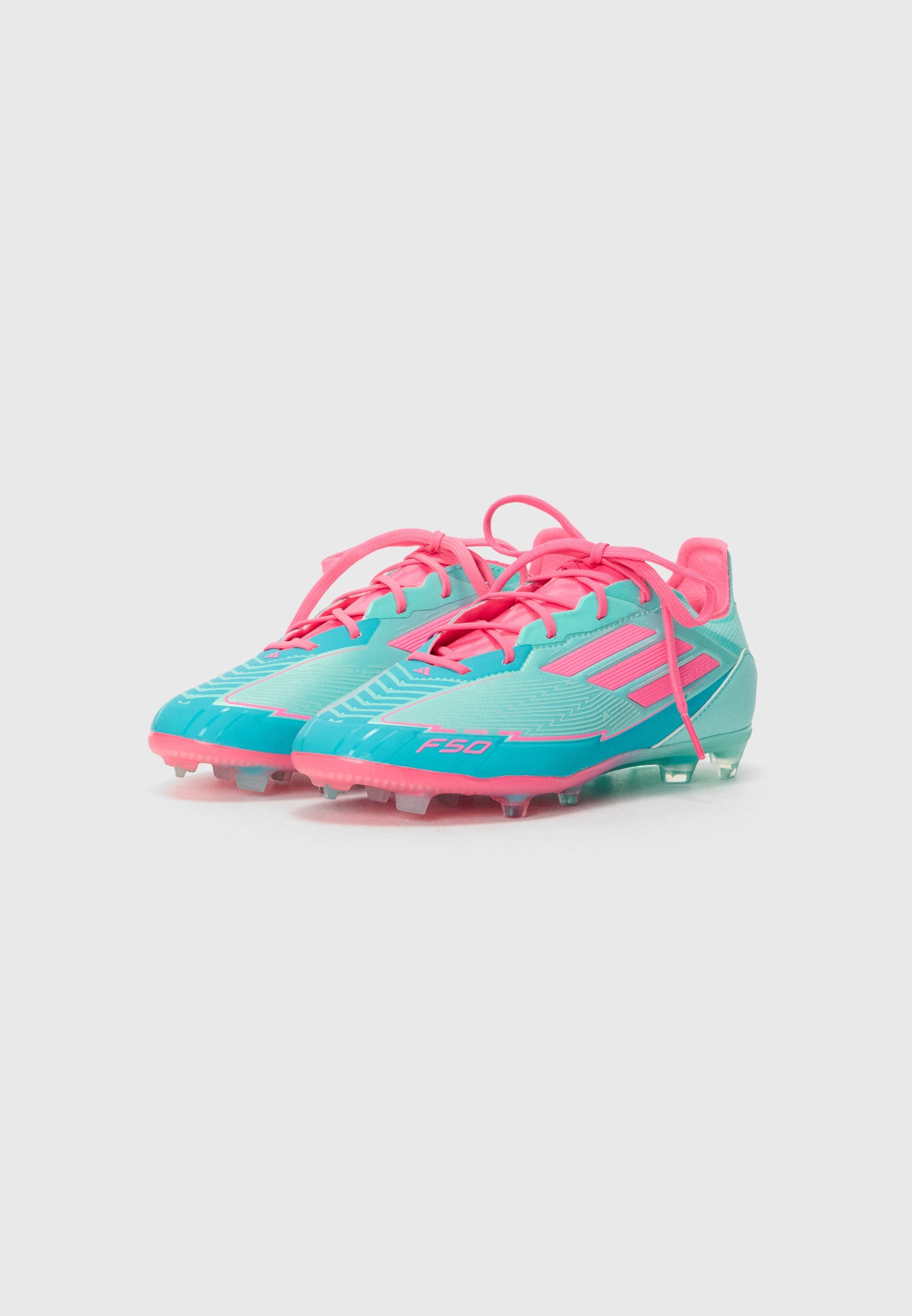 adidas Performance F50 ELITE MESSI UNISEXE - Chaussures de football pour terrain ferme - bleu turquoise/rose clair/cyan clair