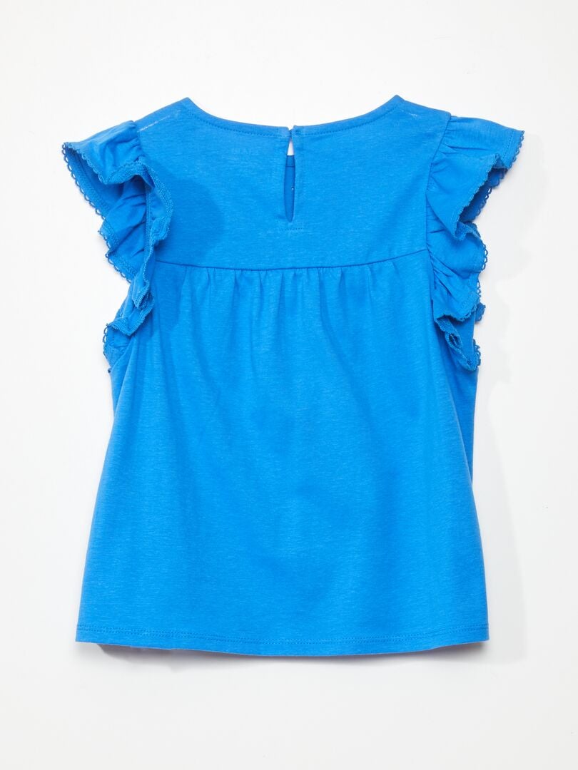 Camiseta con bordado - AZUL