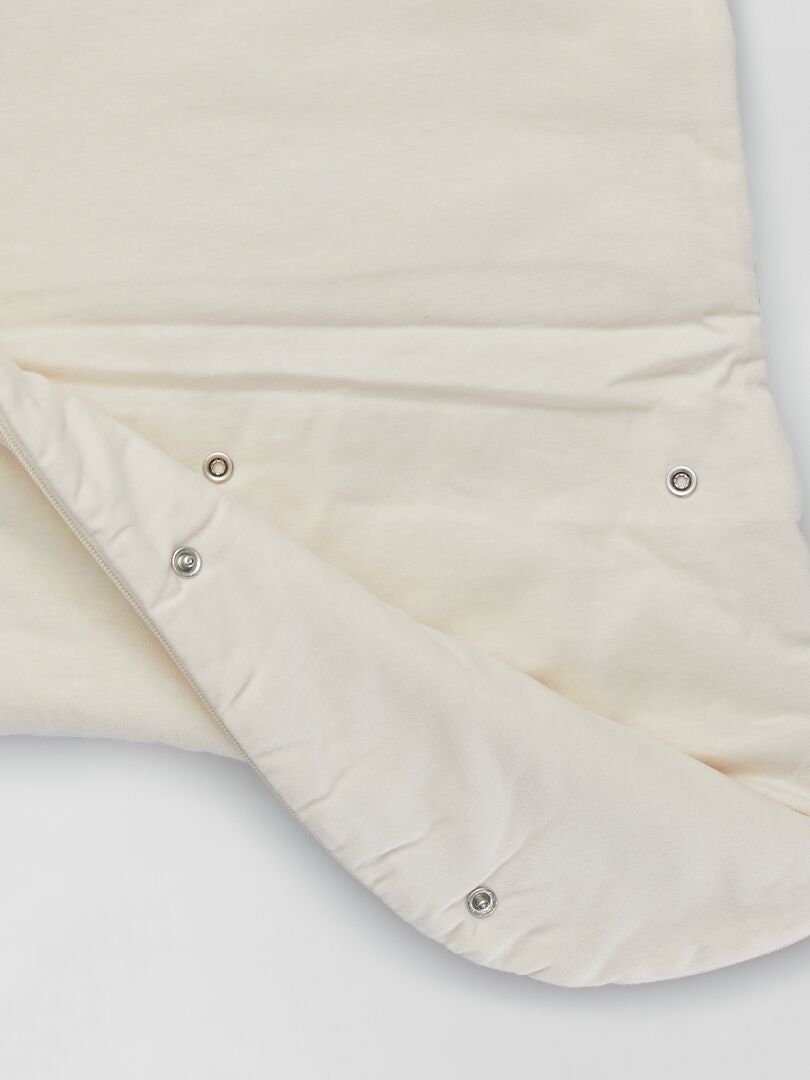 Jersey slaapzak met afneembare mouwen - Crème wit