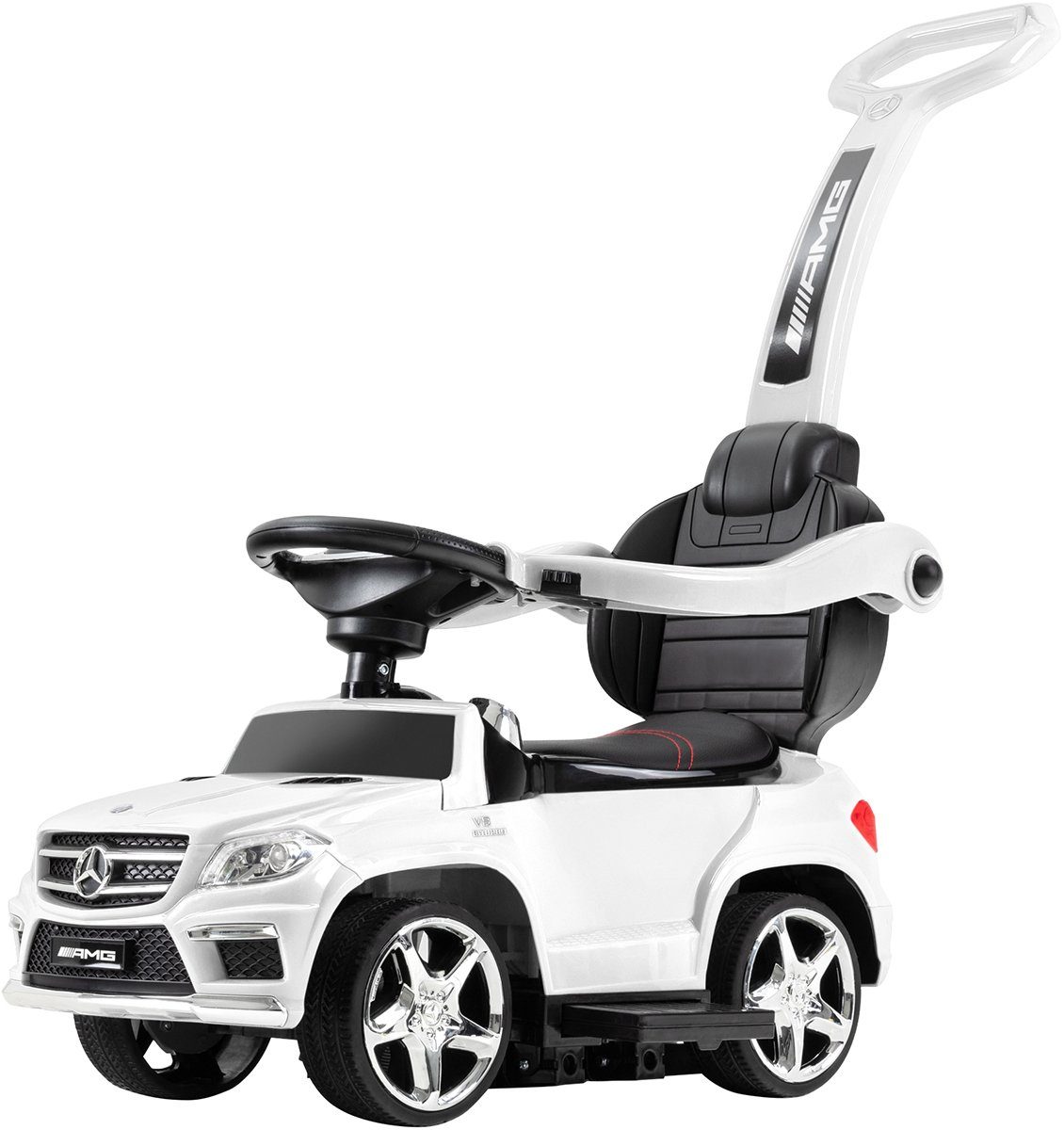 Actionbikes Motors Mercedes Benz GL 63 AMG Auto elettrica per bambini con maniglione di spinta, (Auto elettrica per bambini da 1 anno - Funzione dondolo - Pedane, 1 pezzo, Batteria da 6V - MP3 - Bluetooth - Modulo audio - LED - Pneumatici in EVA), Veicolo