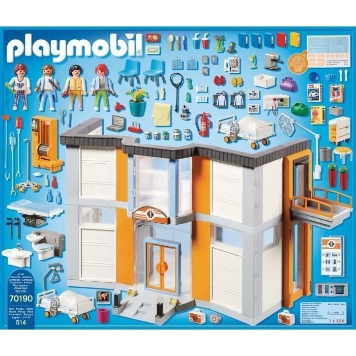 PLAYMOBIL - 70190 - City Life Hospital - Furnished Hospital - 512 pieces - For children aged 4 and up