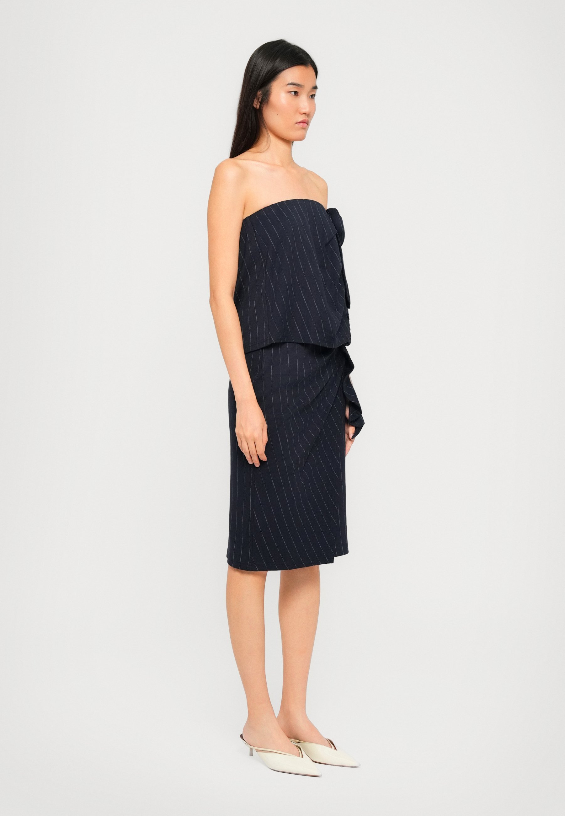 DESIGNERS REMIX ZOE BOOB - Felső - sötétkék/fehér