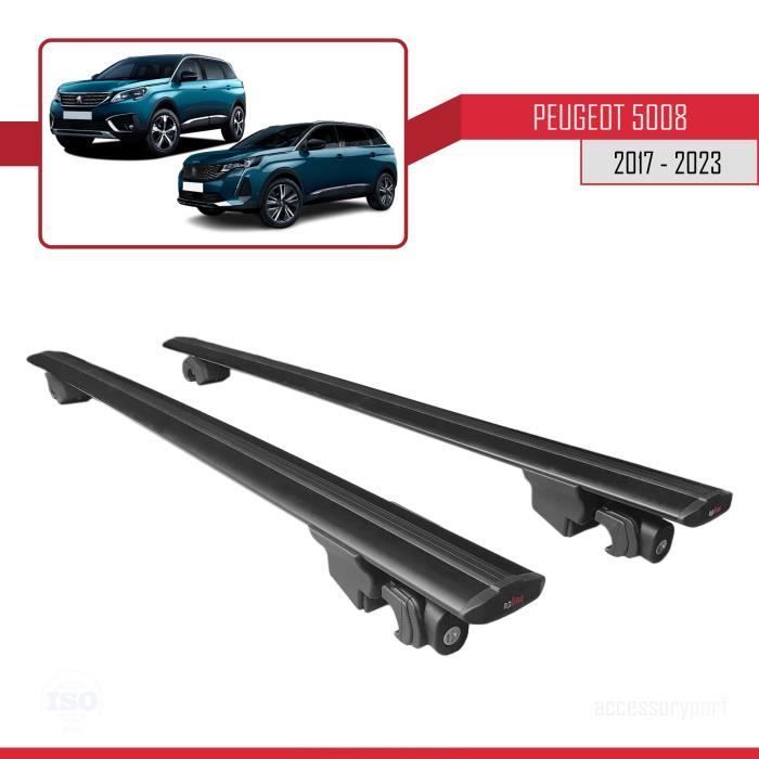 Barras de techo - Peugeot - 5008 - Aluminio - Negro - Con cerradura