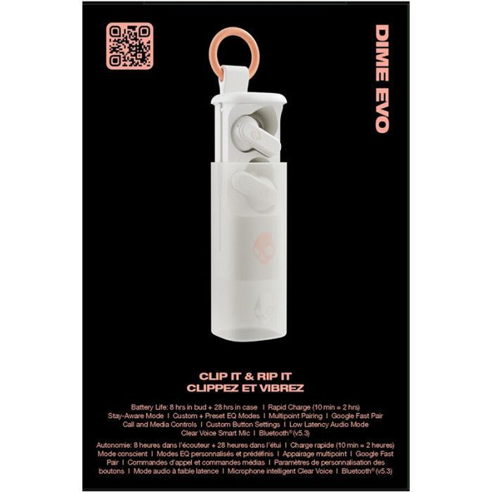 Ecouteurs Skullcandy DIME EVO TRUE WIRELESS WHITE