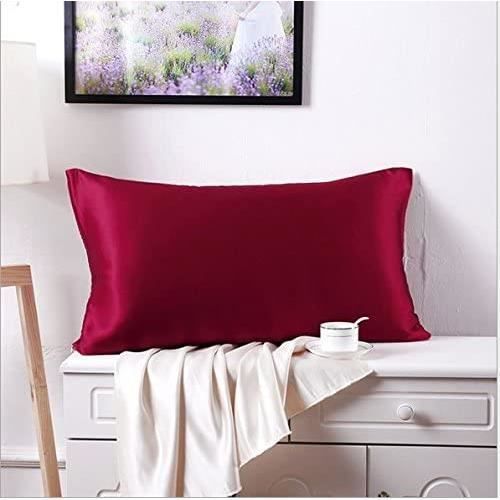 Fundas de almohada - Rojas - Satén - 51 x 76 cm - Juego de 2 - Lavables a máquina