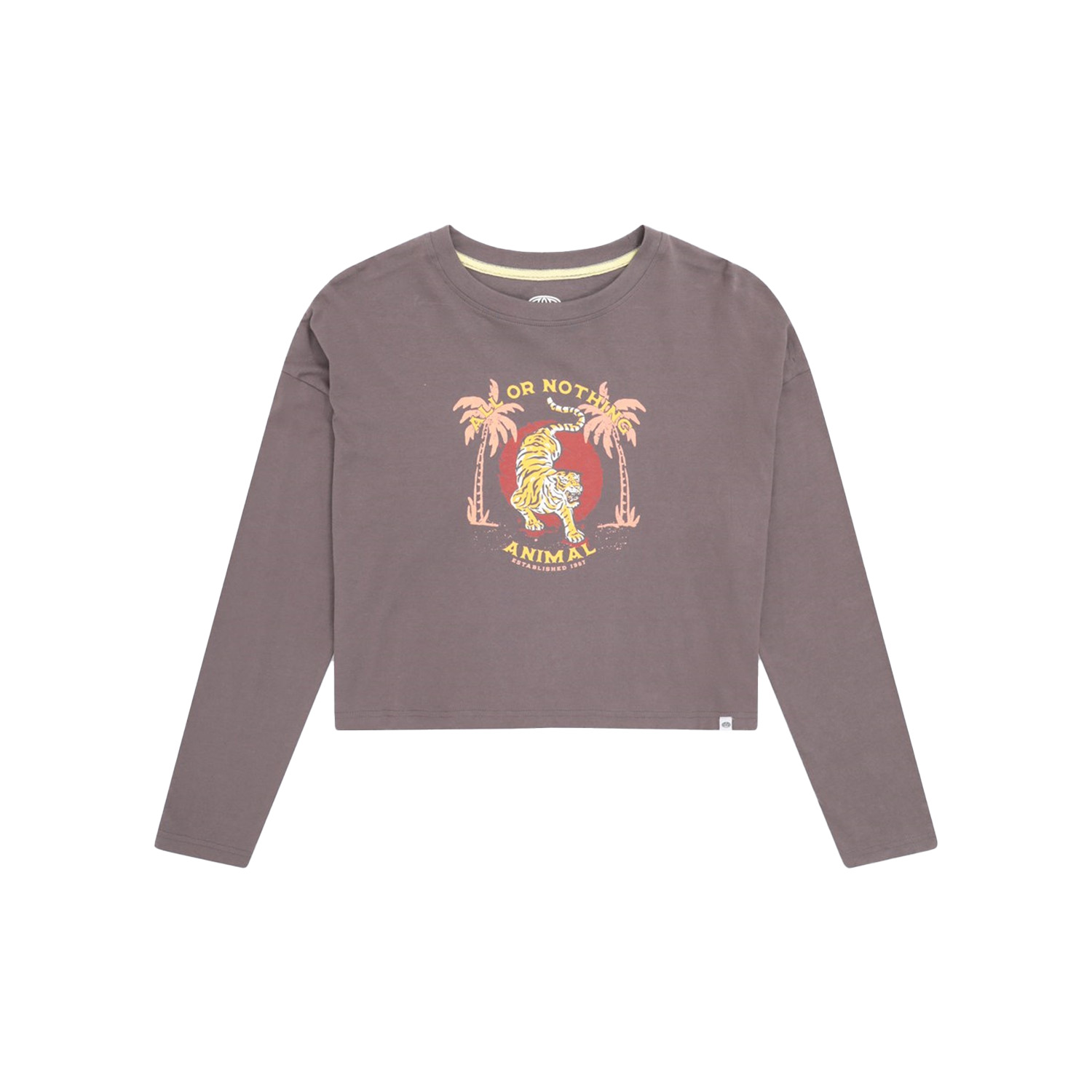 T-shirt med dyremotiv og lilje