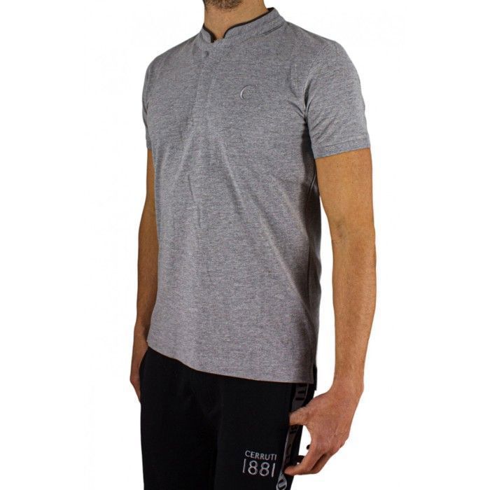 Cerruti 1881 Polo manches courtes col mao New Firenza Gris Homme