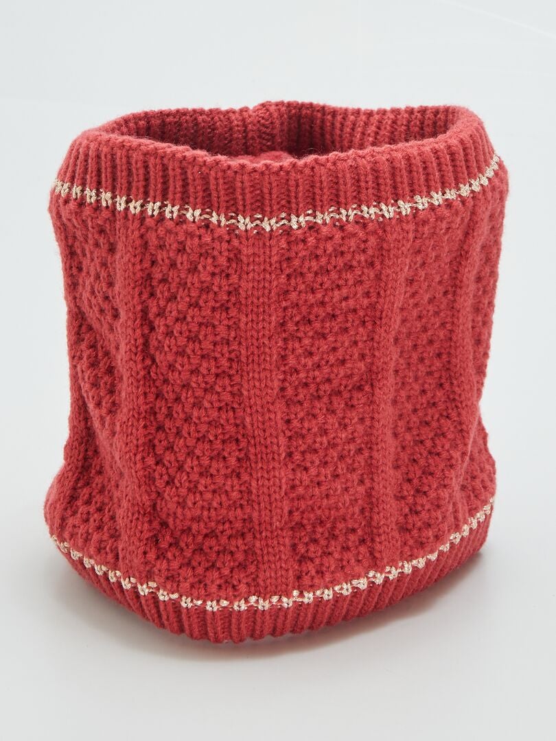 Lurex gebreide lussensjaal - ROZE