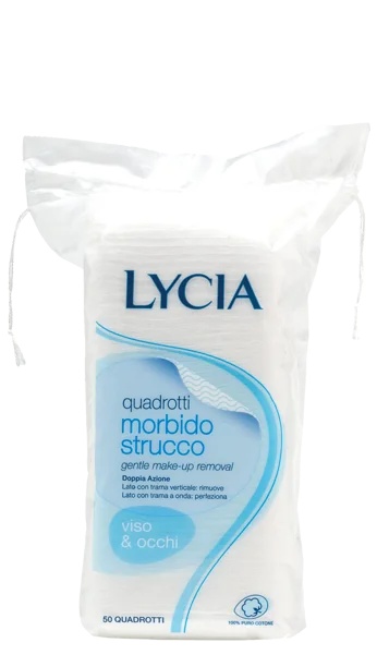 LYCIA Carrés démaquillants Lycia Soft 100% coton 50 pièces pour le visage et les yeux