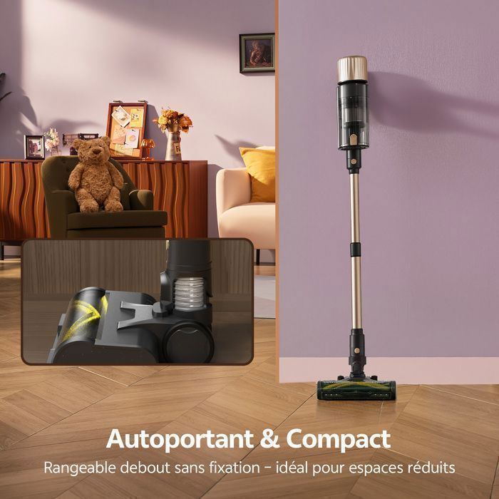 Aspirapolvere senza fili Ultenic UU15 – Autonomia – 70 min – 580 W – 150 AW – 75 kPa – Display a LED – Batteria rimovibile – GreenEye