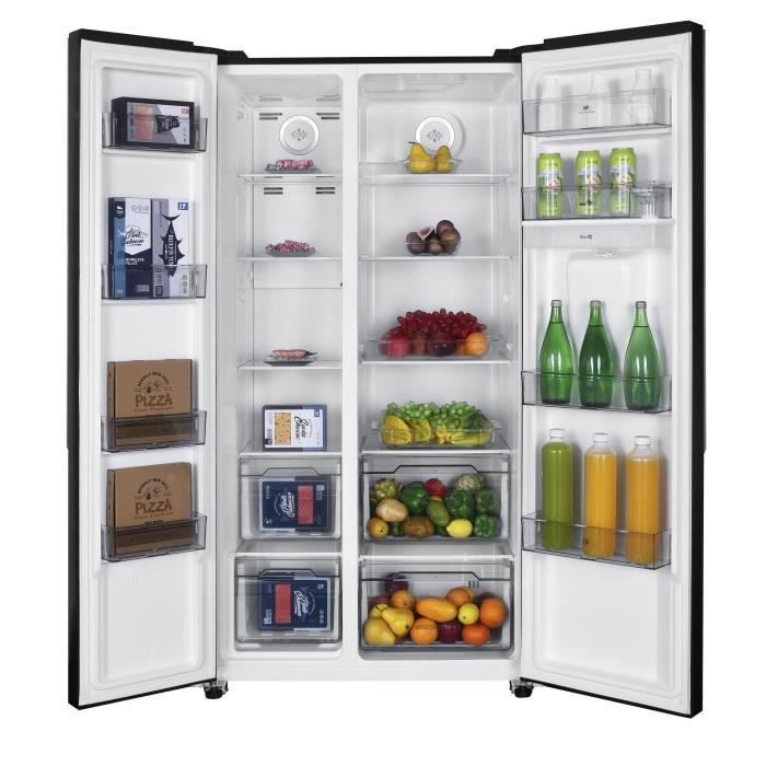 Frigorifero americano Continental Edison - CERA532NBD - 2 porte - 529 litri - L90 cm x H177 cm - Classe energetica D - Nero