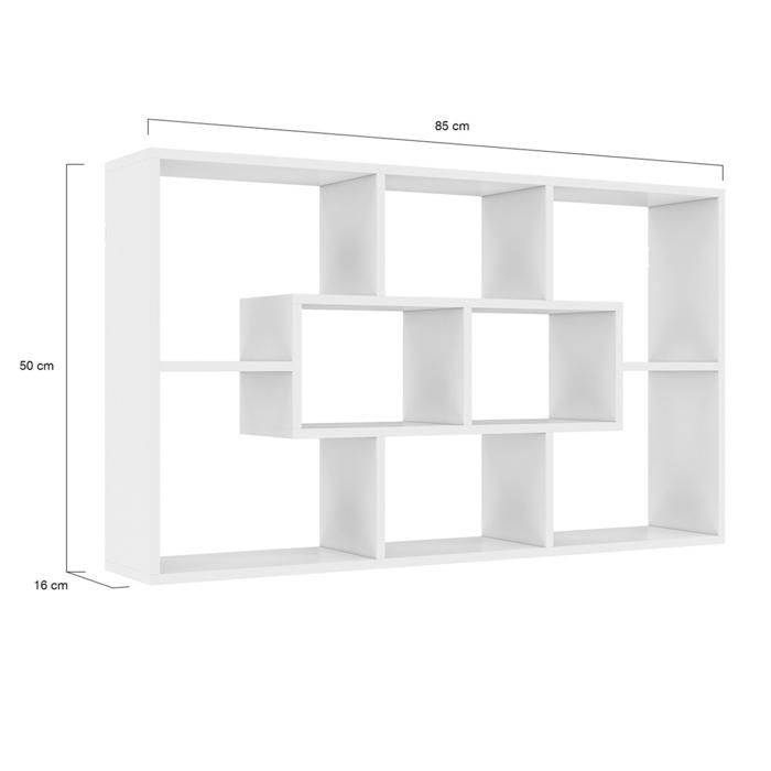 IDMARKET Etagère murale COLETTE avec 8 compartiments blanc