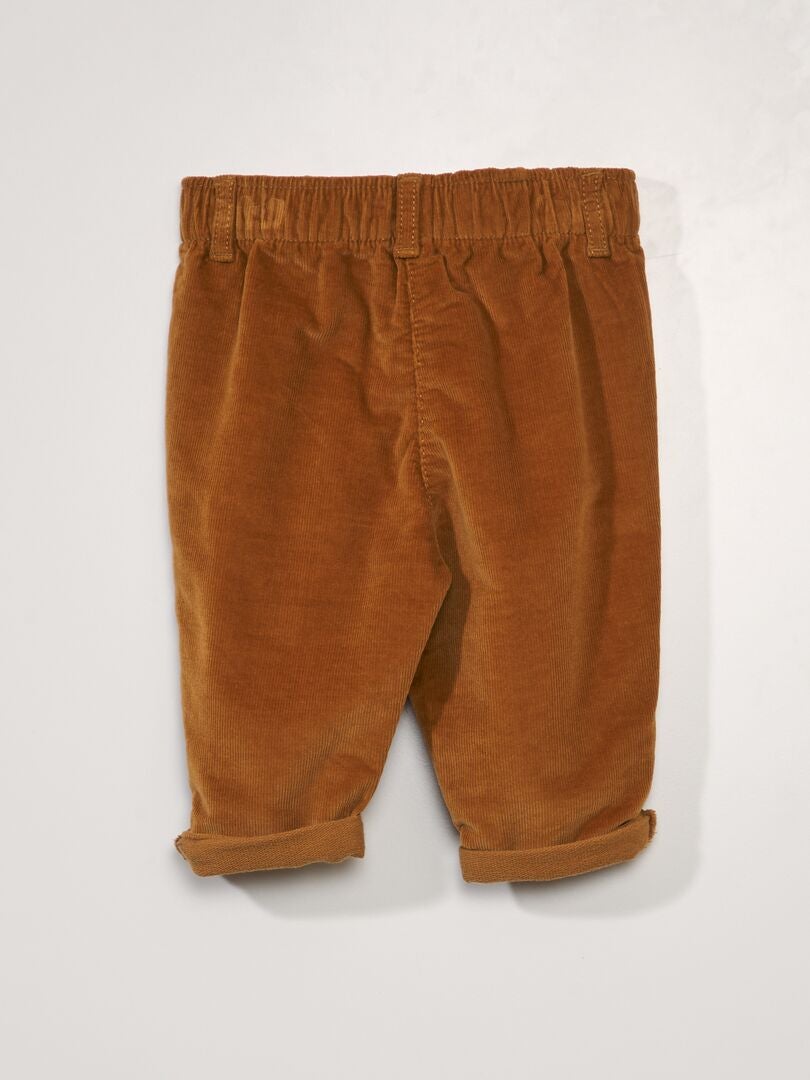 Corduroy Paperbag Broek - BRUIN