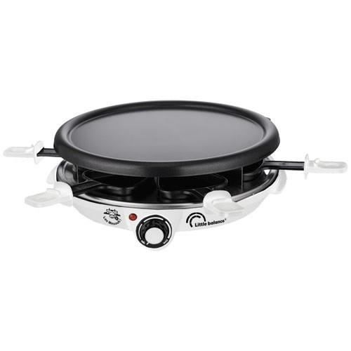 Macchina per raclette/grill/crêpe - LITTLE BALANCE - 6 persone - Les Meuuuh - 1200W - Bianca