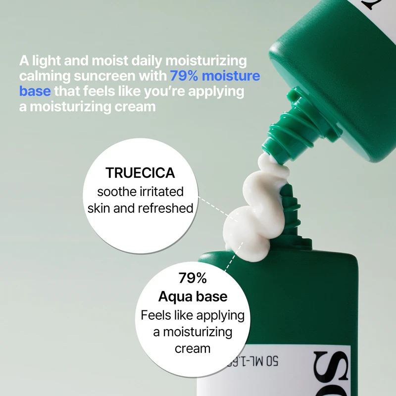Upokojujúci opaľovací krém Some By Mi Truecica Aqua SPF 50+