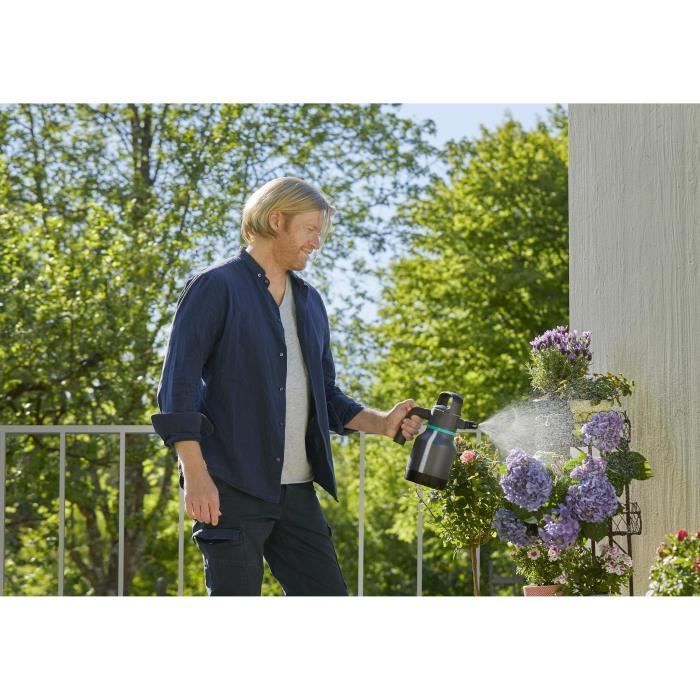 Pulvérisateur à pression GARDENA - Capacité 1.25L - Utilisation 360° - Indicateur de niveau intégré