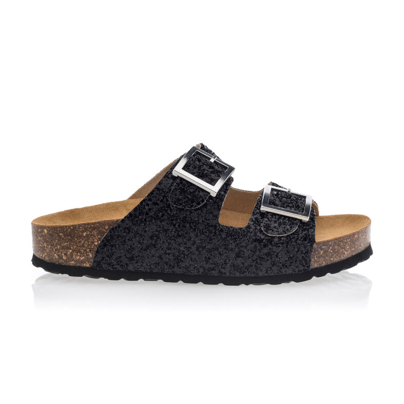 Sandalias negras para mujer / Zapatos de punta abierta