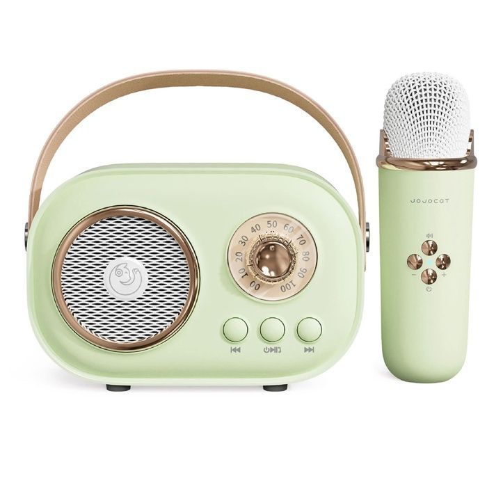 Mini karaoké mignon, Bluetooth portable avec micro, pour fêtes enfants et adultes (vert)