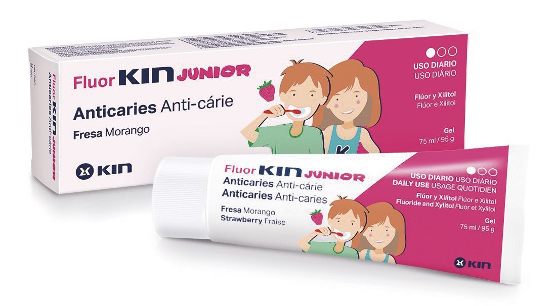 Fluor Kin Junior želejveida zobu pasta Zobu un mutes dobuma higiēna