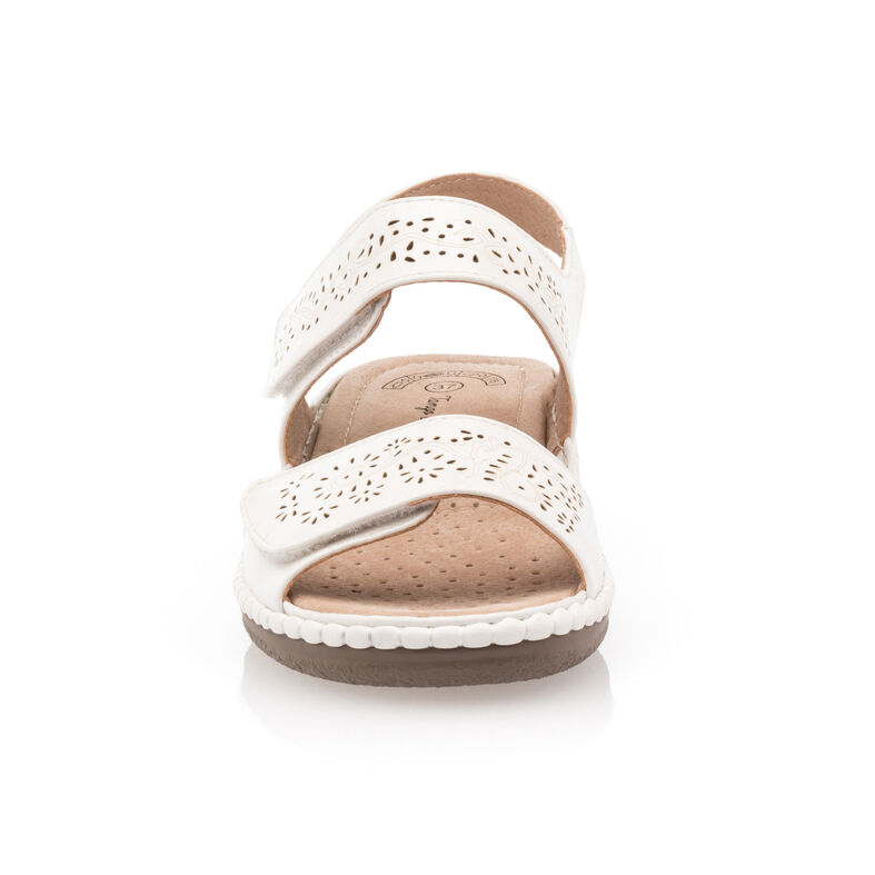 Weiße Damensandalen / Zehenfreie Schuhe