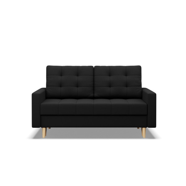 Sofa 2-osobowa, Bonell, Rozkładana, Kolor Czarny
