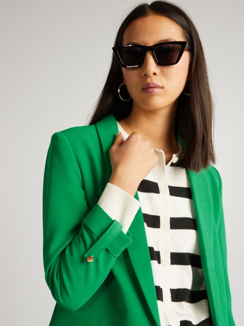 Chaqueta tipo blazer de manga 3/4 - VERDE