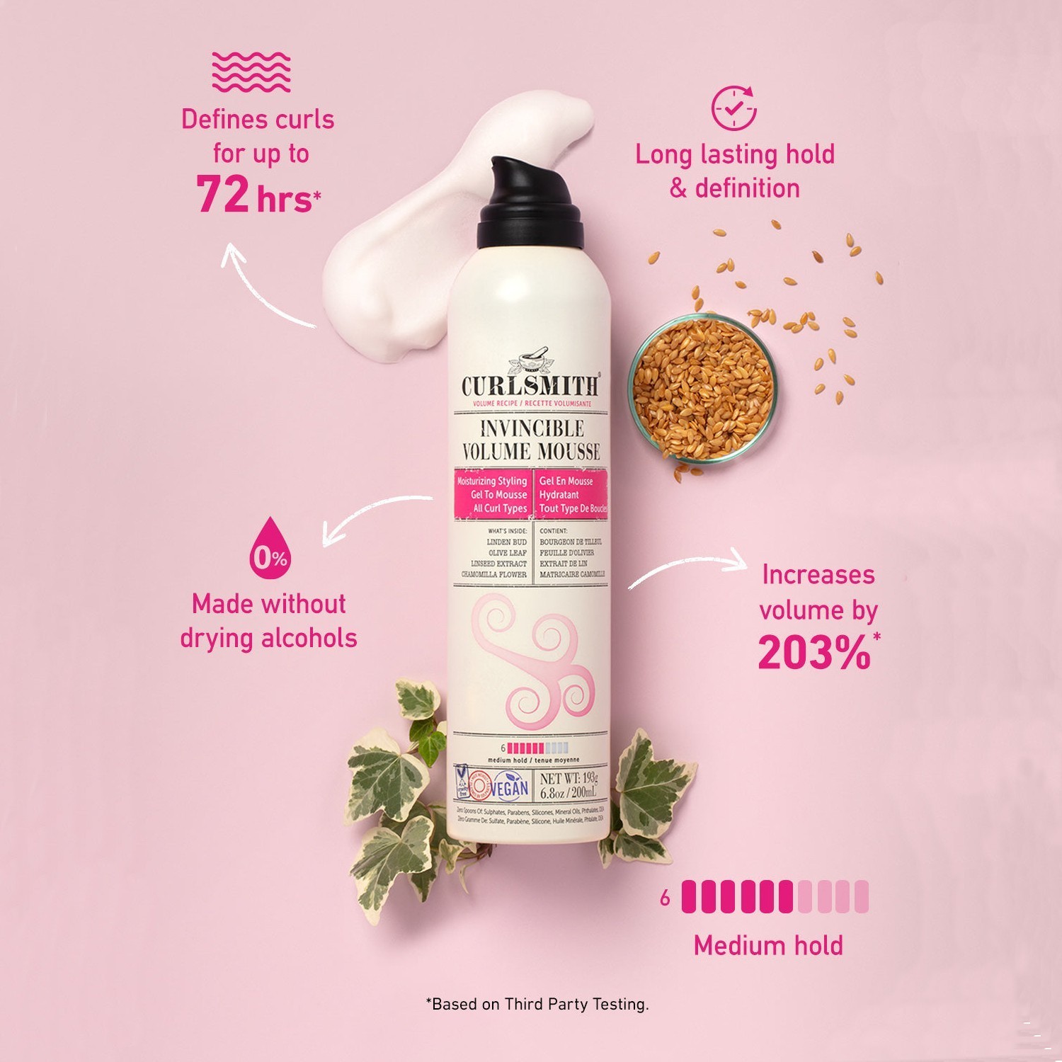 Curlsmith matu putas Invincible Volume Mousse - 201 ml