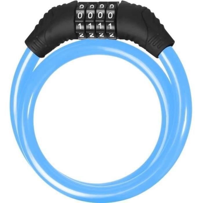 Scooter and bicycle lock - BEEPER - 60cm cable - 4-digit code - Blue