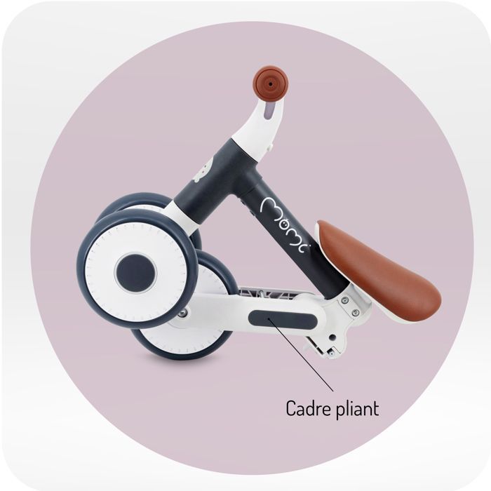 MOMI DEX loopfiets/driewieler zonder pedalen - Lichtgewicht - Opvouwbaar - 2 zithoogtes