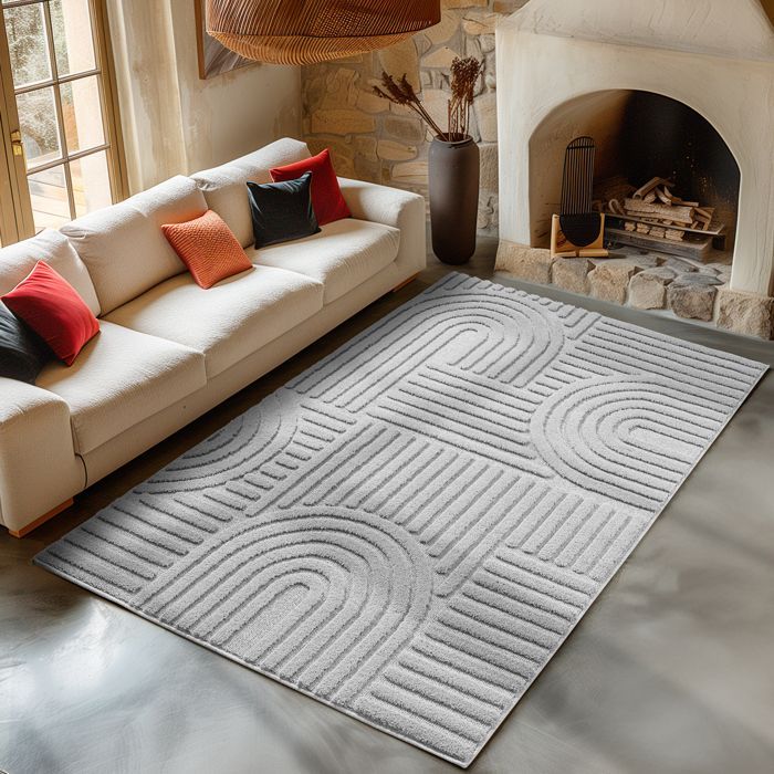 Carpetsale24 Living Room or Bedroom Rug in Grey 160 x 230 cm Bohemian Scandinavian Style with High-Low Effect Decorative Rug