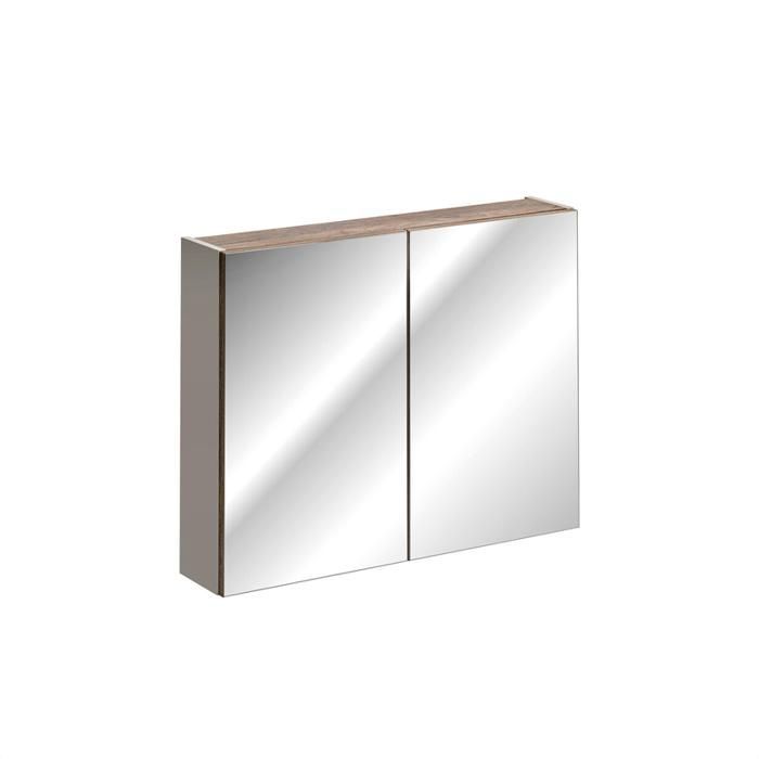Conjunto de Móveis para Banheiro - OTITEC - BOLD TAUPE - 180 cm - Pia Dupla - Espelhos com LED