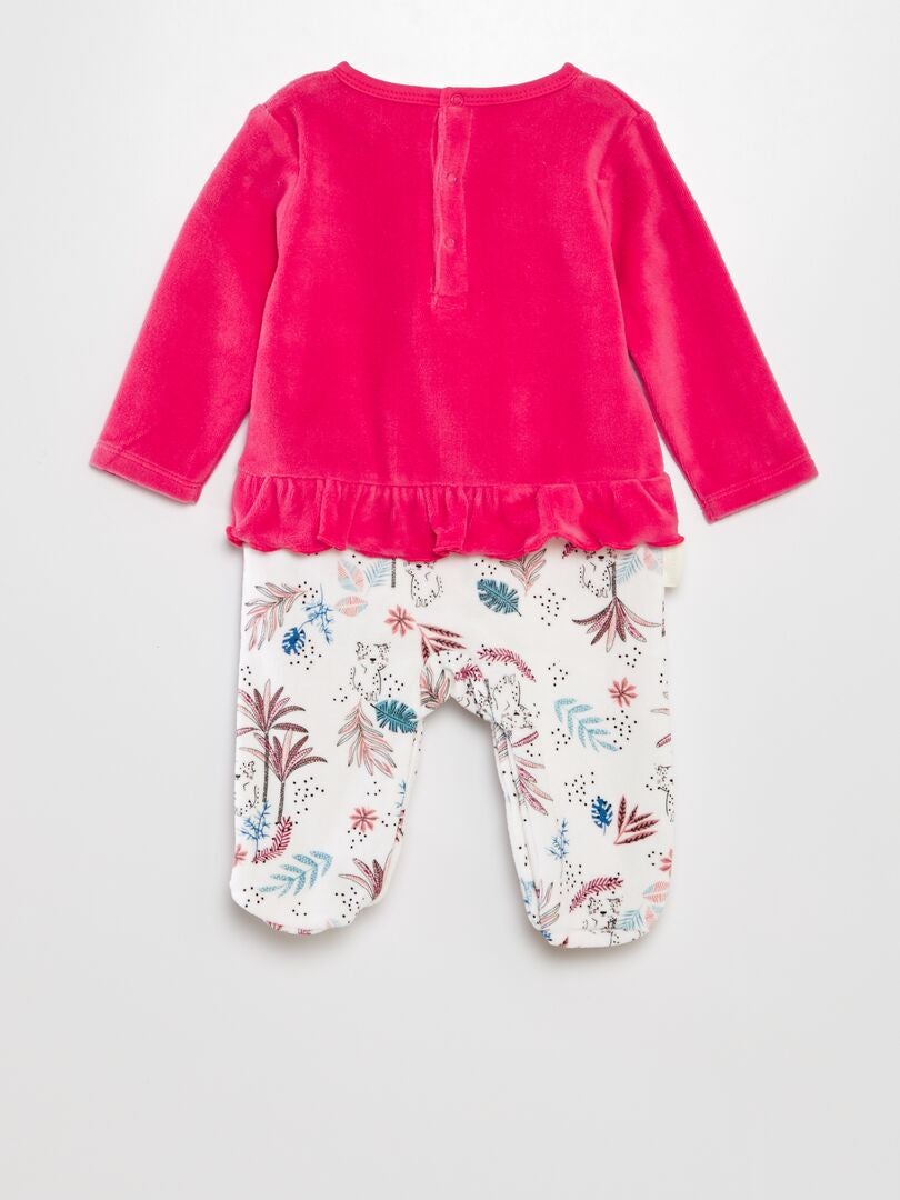 2-in-1 Fluwelen playsuit 'Petit Béguin' - ROZE