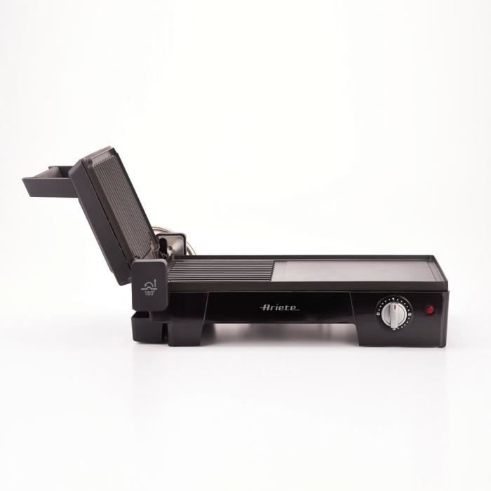 Plancha électrique 3 en 1 - ARIETE 1916 - 2400 W - Plaque 60 x 25 cm - Noir