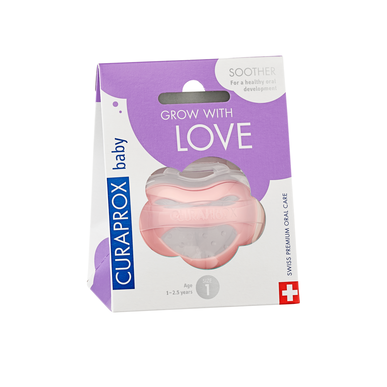 Curaprox Grow With Love -vauvan tutti koko 1, pinkki, koko 1, 1 kpl, 1 kpl