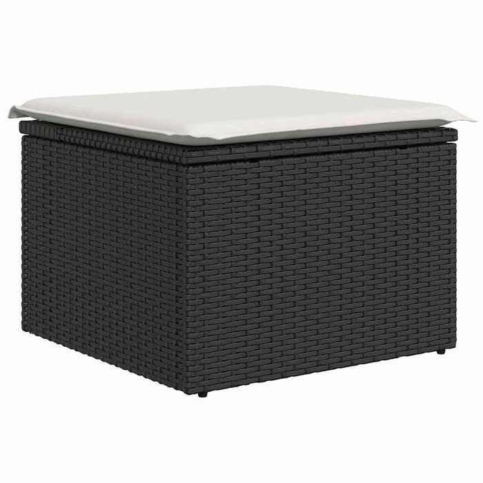 Conjunto de comedor de jardín de 9 piezas, negro y beige - Mothinessto3731