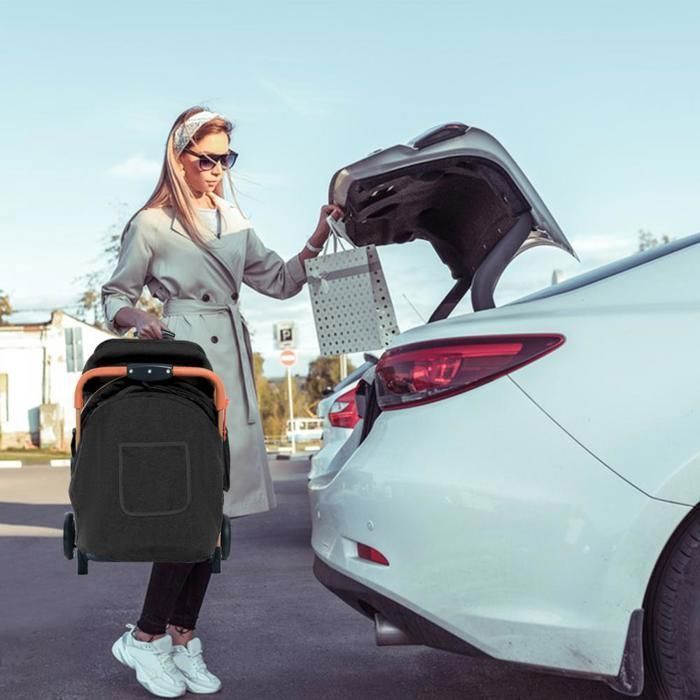 MIPAN. Poussette Légère et Compacte -Pliable Pousette Voyage  - Inclinable - Avec Auvent et Moustiquaire + Harnais 5 points - Noir