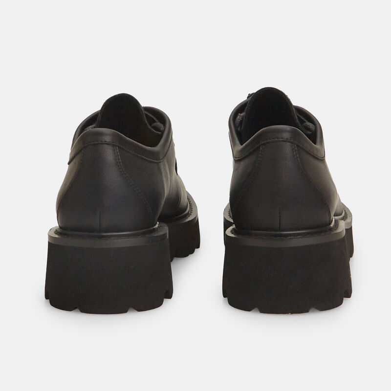 Damskie skórzane sznurowane buty z podeszwą typu track