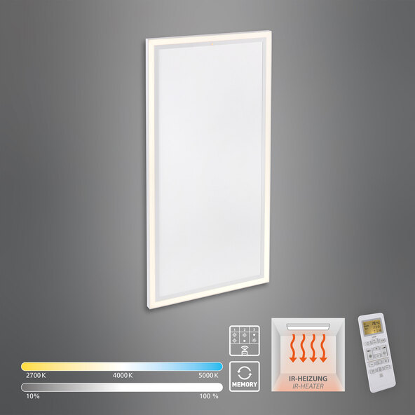 BEROA LED-seinä- ja kattovalaisin infrapunalämmityksellä, 800 W