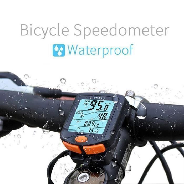 Wireless bike computer - SYT146 - Large multifunction display - Overspeed alerts