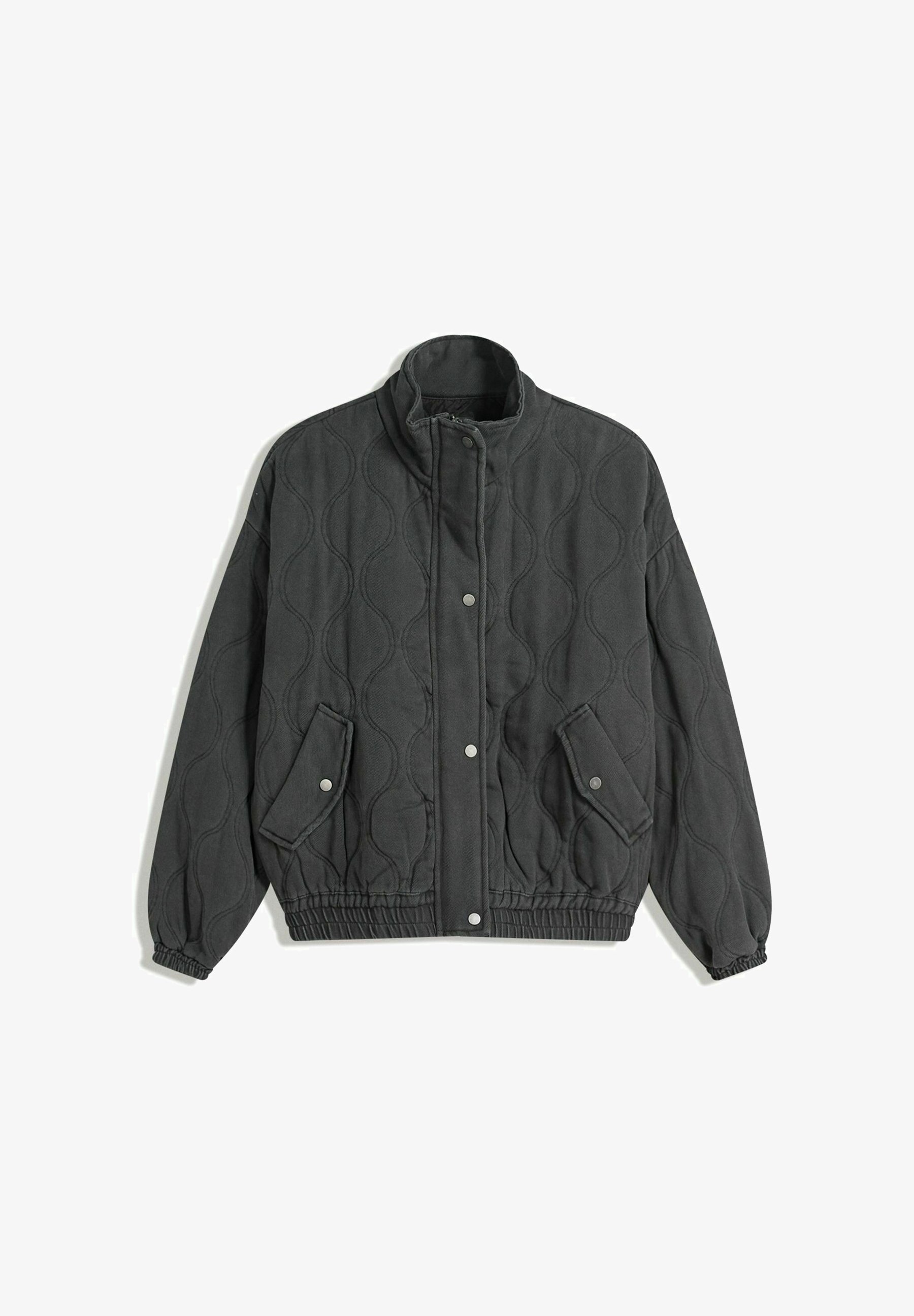 Bershka FADED-EFFECT - Bomberjack - blauw/grijs