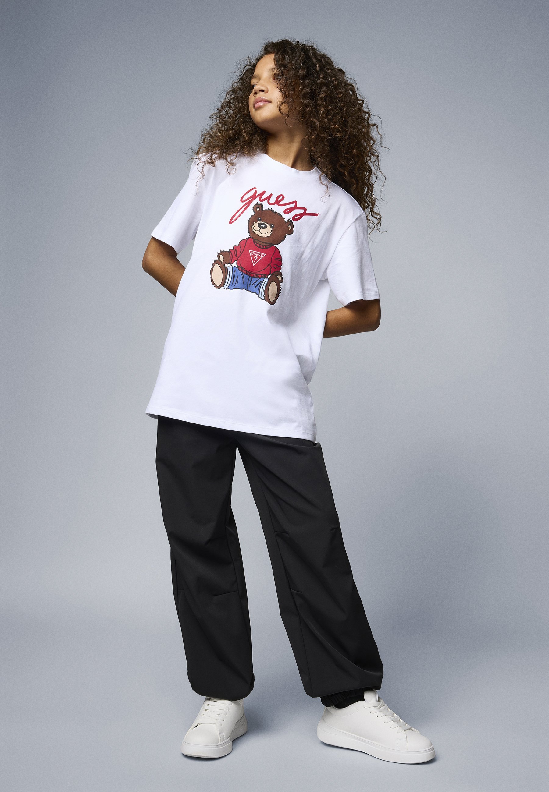 T-shirt Guess JUNIOR BEAR UNISEX - Stampa bianca