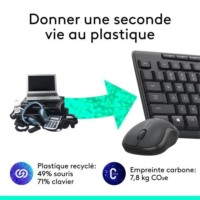 Combo de teclado y ratón inalámbricos Logitech MK295 AZERTY - Negro